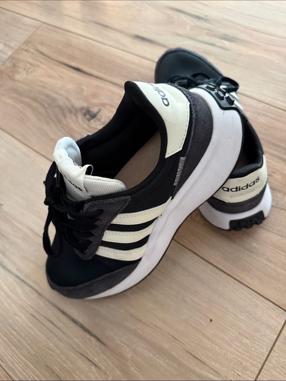 adidas Women’s Black & White Casual Sneakers - Picture 4 of 5